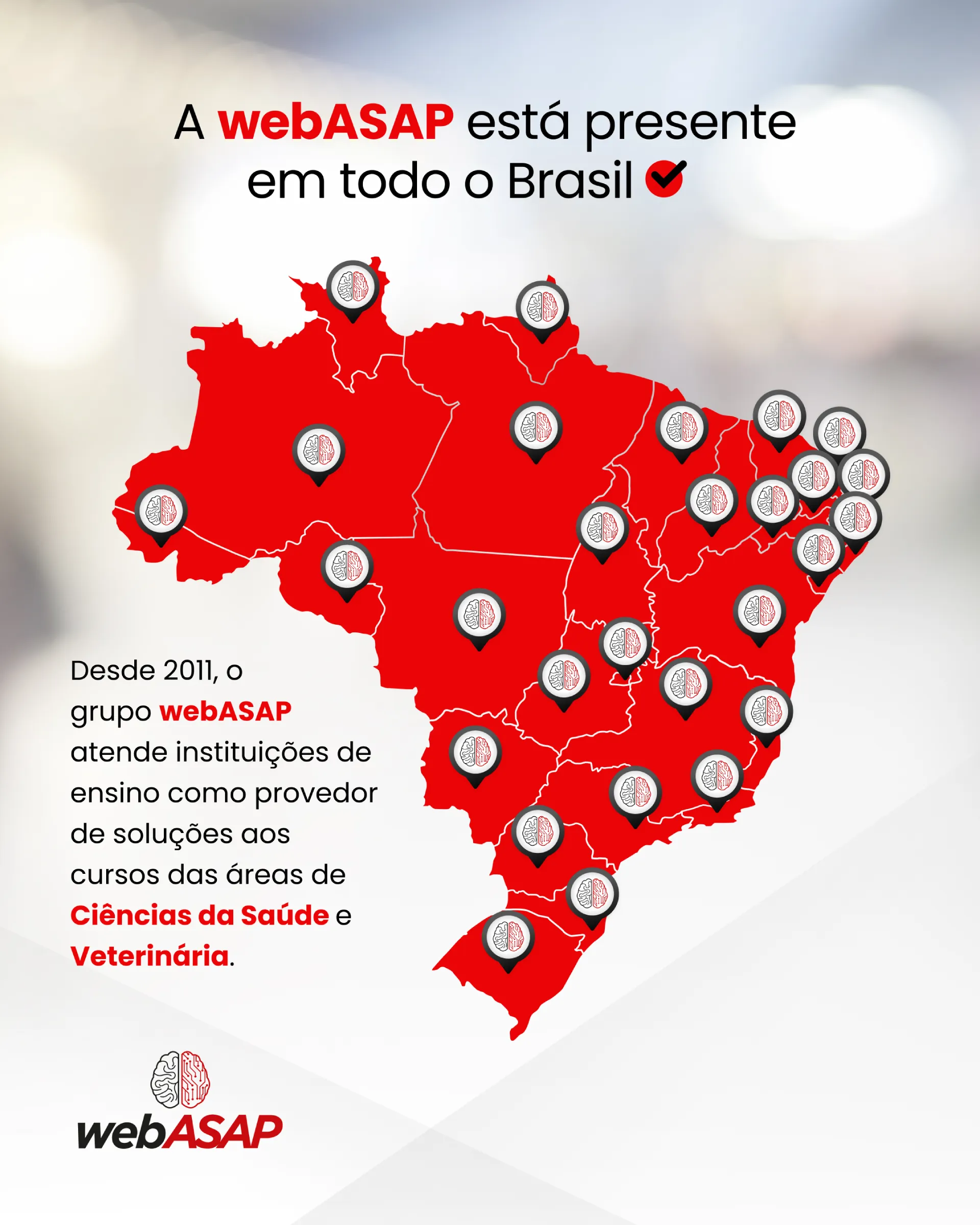 mapa webASAP presente em todo brasil