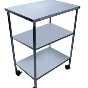 Mesa Auxiliar Inox 3 Prateleiras com Rodízio